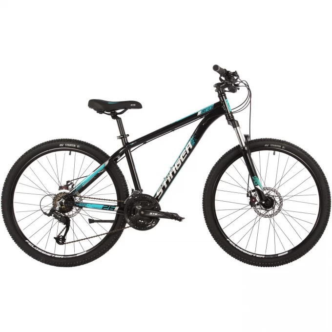 Горный велосипед STINGER ELEMENT EVO SE 26" черный с рамой 14" 26AHD.ELEMEVO.14BK22